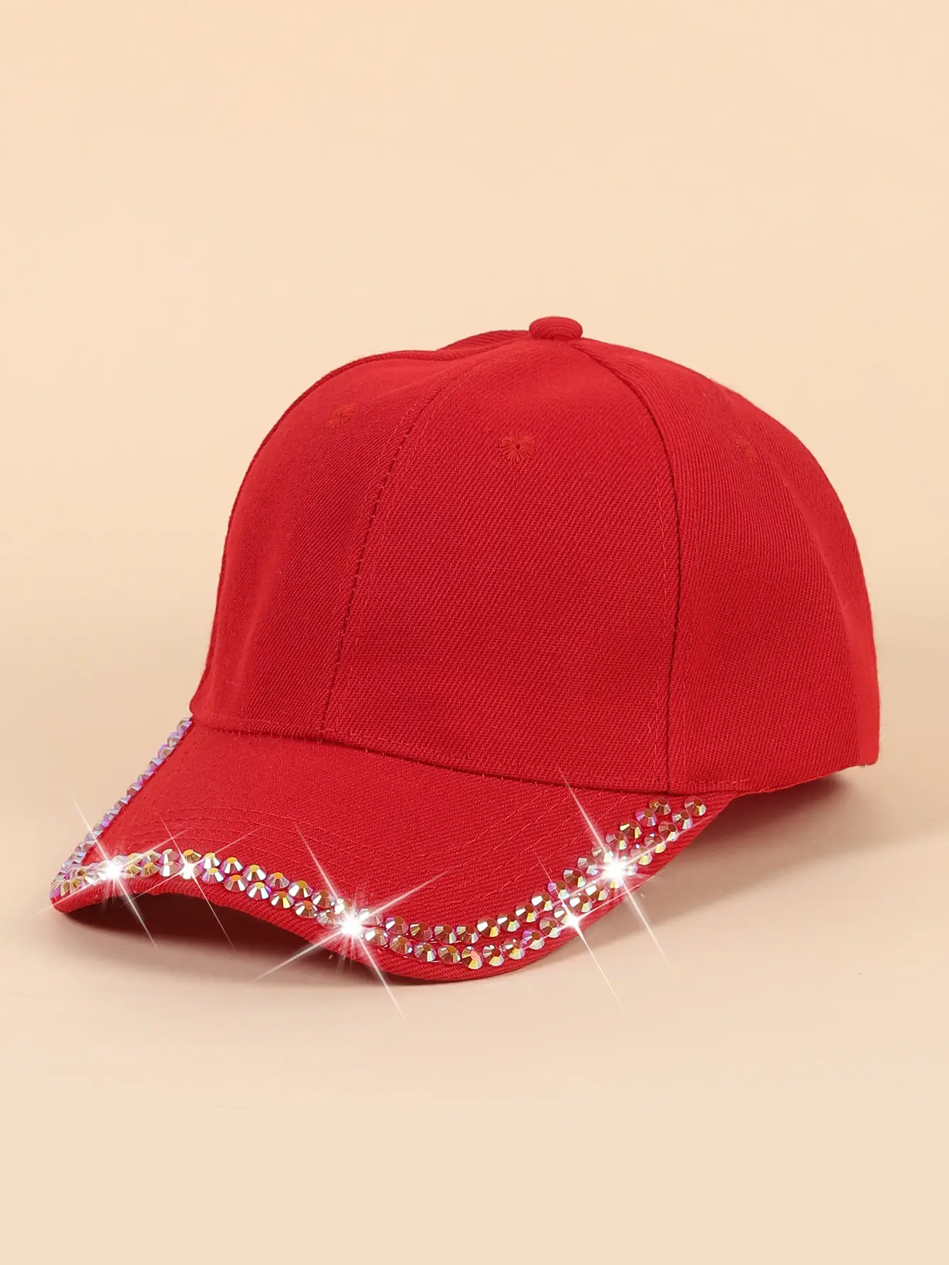 Women's Black Rhinestone Cap Summer Fashion — feature 7