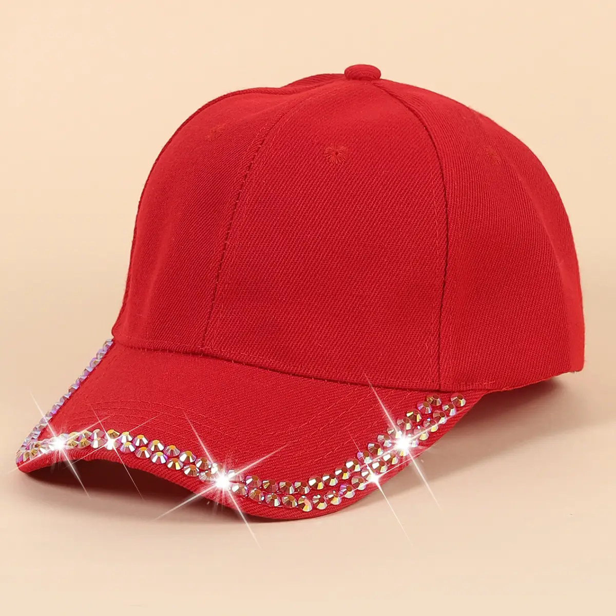 Women's Black Rhinestone Cap Summer Fashion - Image 2