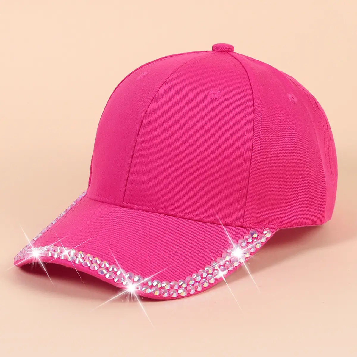 Women's Black Rhinestone Cap Summer Fashion - Image 4