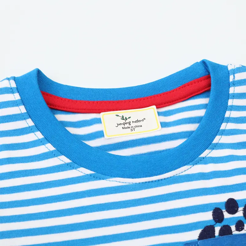 European American Long Sleeve T-Shirt Blue Striped Boys Girls