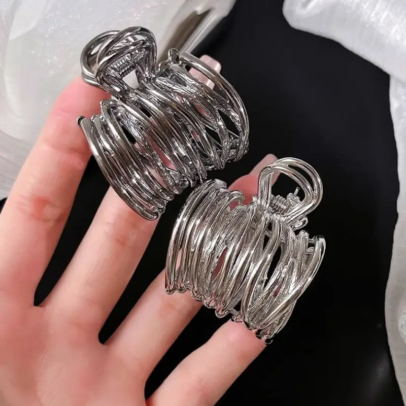 Metal High Ponytail Grabber Spring Clip Silver 2025 - Image 2