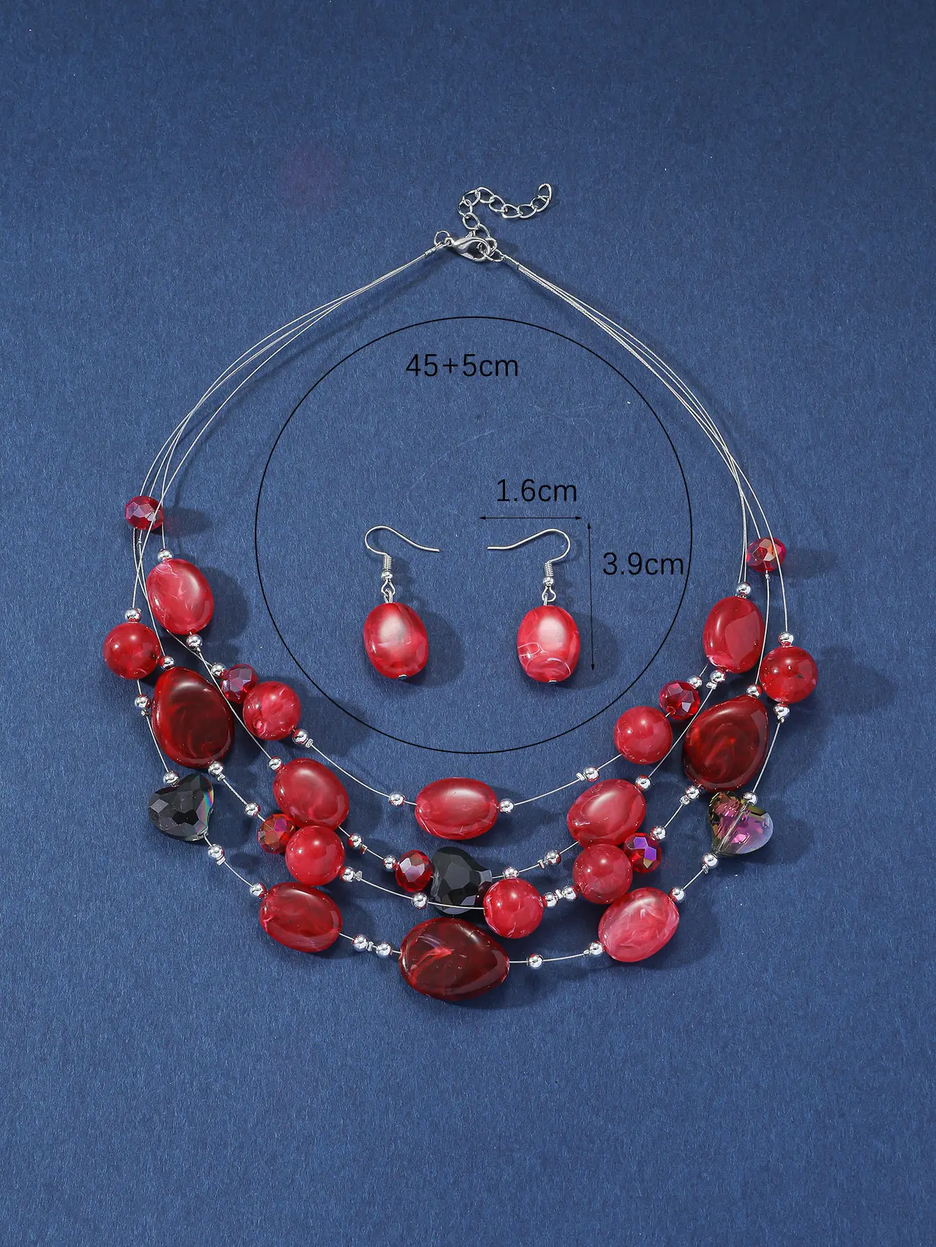 New Gorgeous Fashion Heart Pink Beaded Ins Elegant Simple Three-Piece Women's Jewelry Set — feature 15