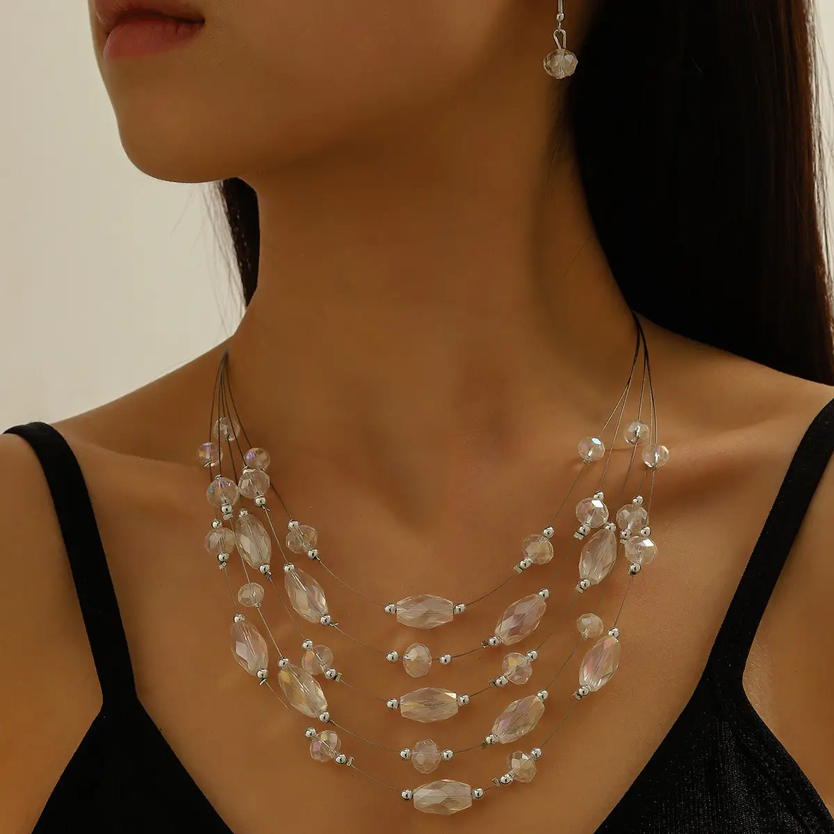 New Gorgeous Fashion Heart Pink Beaded Ins Elegant Simple Three-Piece Women's Jewelry Set — feature 22