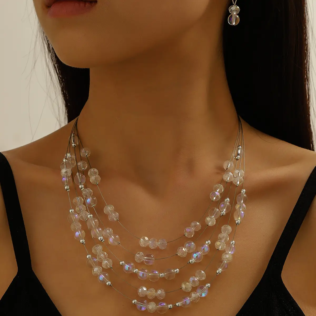 New Gorgeous Fashion Heart Pink Beaded Ins Elegant Simple Three-Piece Women's Jewelry Set — feature 24