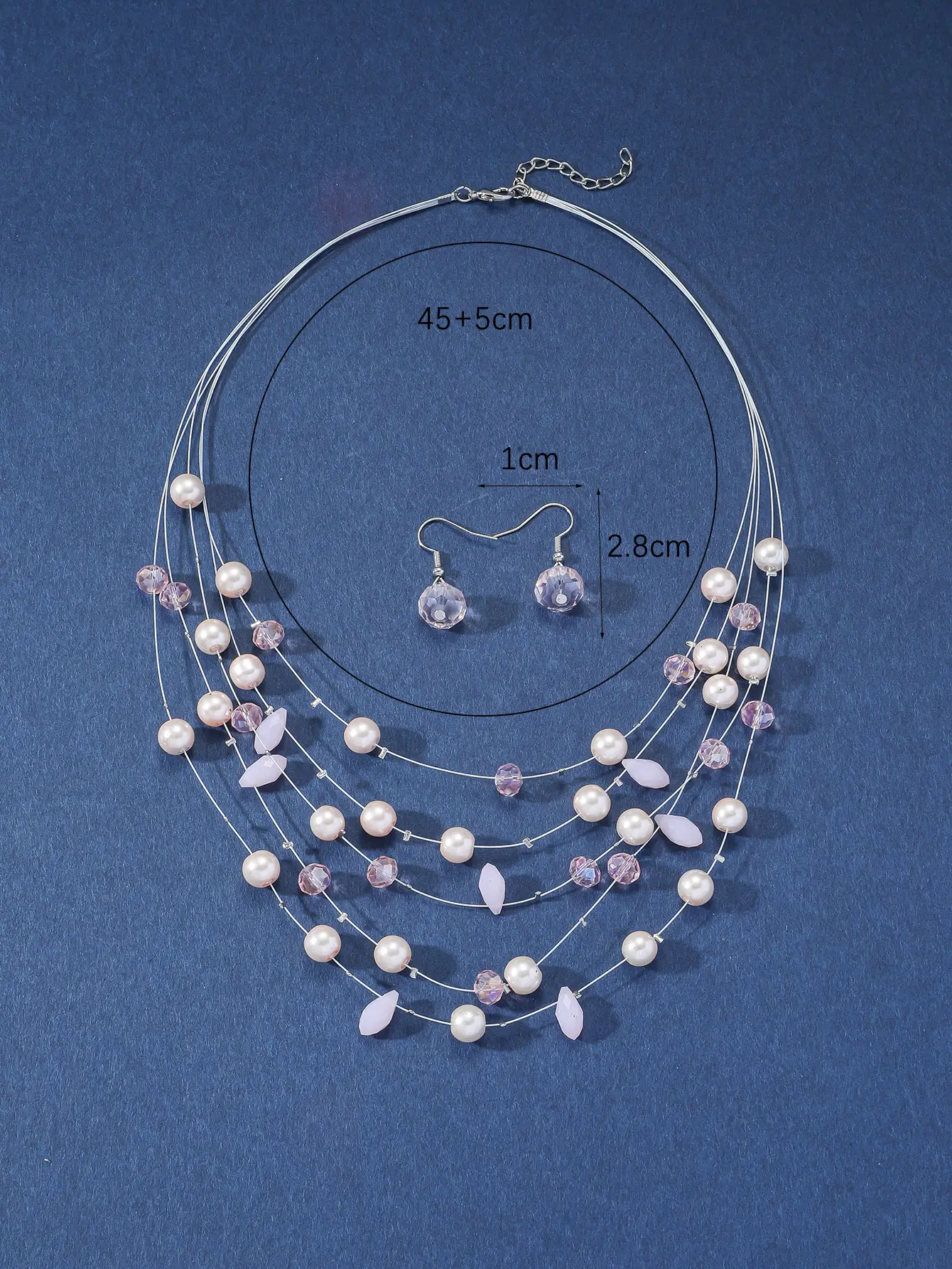 New Gorgeous Fashion Heart Pink Beaded Ins Elegant Simple Three-Piece Women's Jewelry Set — feature 35