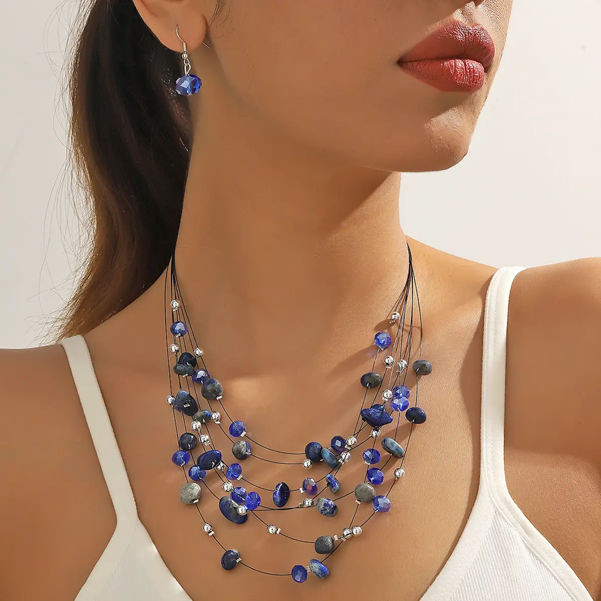 New Gorgeous Fashion Heart Pink Beaded Ins Elegant Simple Three-Piece Women's Jewelry Set — feature 44