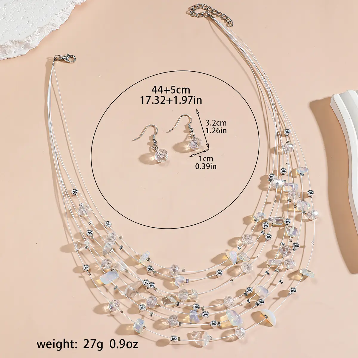 New Gorgeous Fashion Heart Pink Beaded Ins Elegant Simple Three-Piece Women's Jewelry Set — feature 50