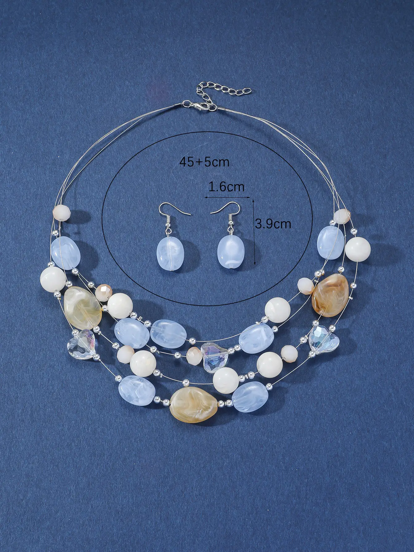 New Gorgeous Fashion Heart Pink Beaded Ins Elegant Simple Three-Piece Women's Jewelry Set — feature 7