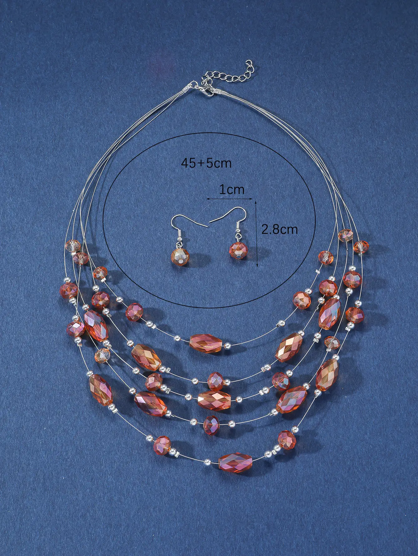 New Gorgeous Fashion Heart Pink Beaded Ins Elegant Simple Three-Piece Women's Jewelry Set — feature 9