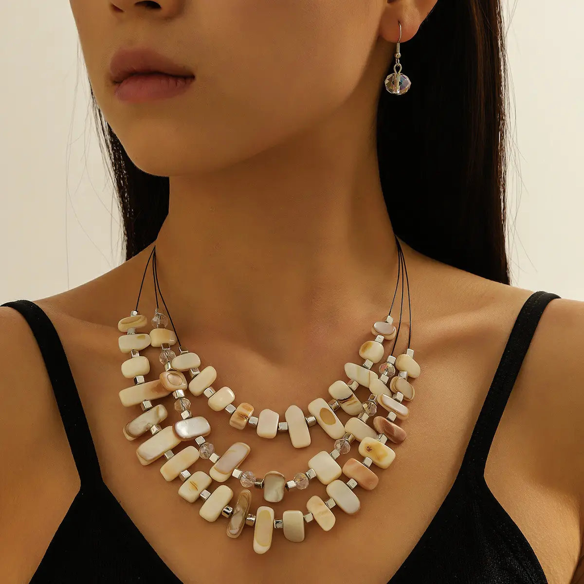 New Gorgeous Fashion Heart Pink Beaded Ins Elegant Simple Three-Piece Women's Jewelry Set - Image 14