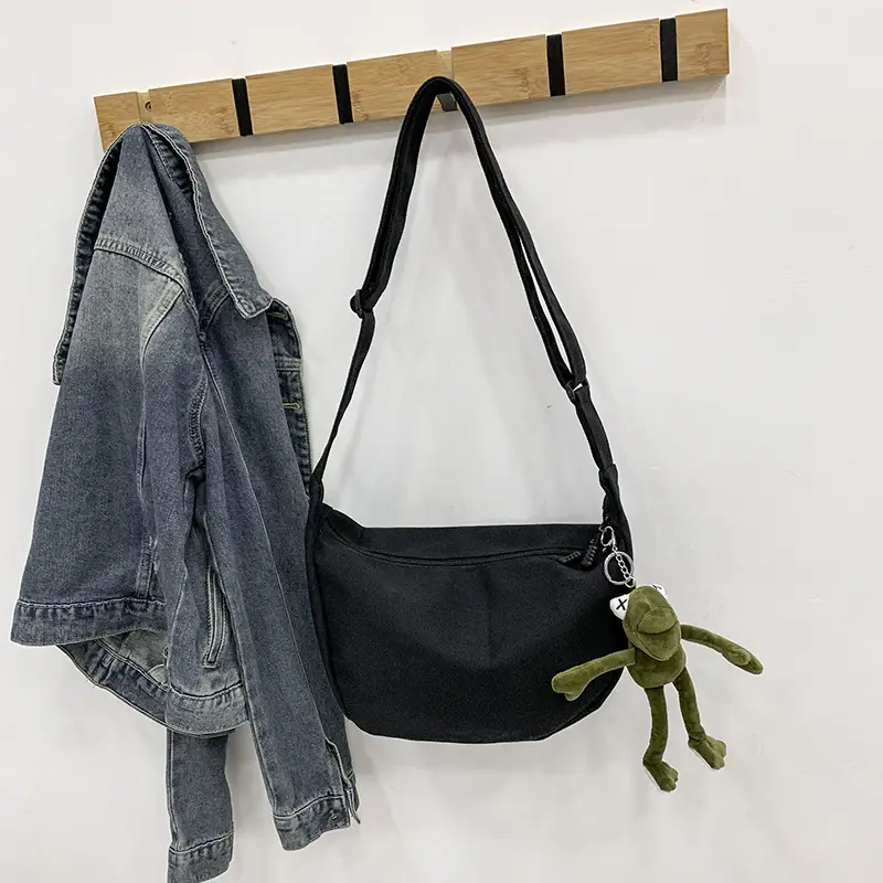 2025 New Dumpling Crossbody Bag White Black Korean Style - Image 6