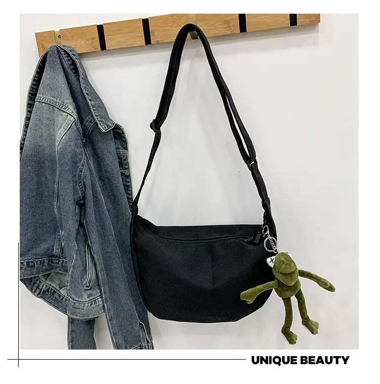 2025 New Dumpling Crossbody Bag White Black Korean Style — feature 22