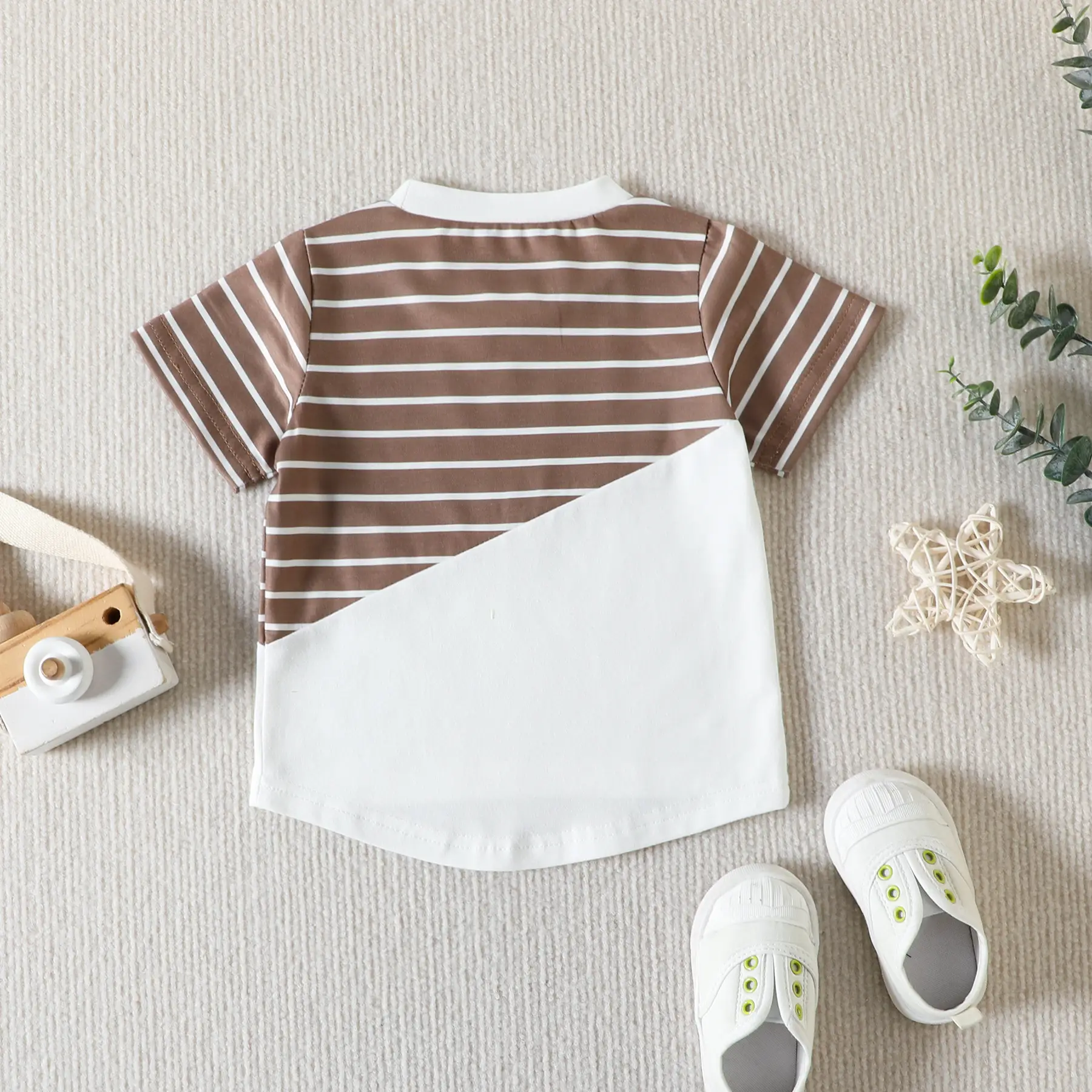 2023 Summer Baby Men Striped Shorts T-Shirt Set — feature 27