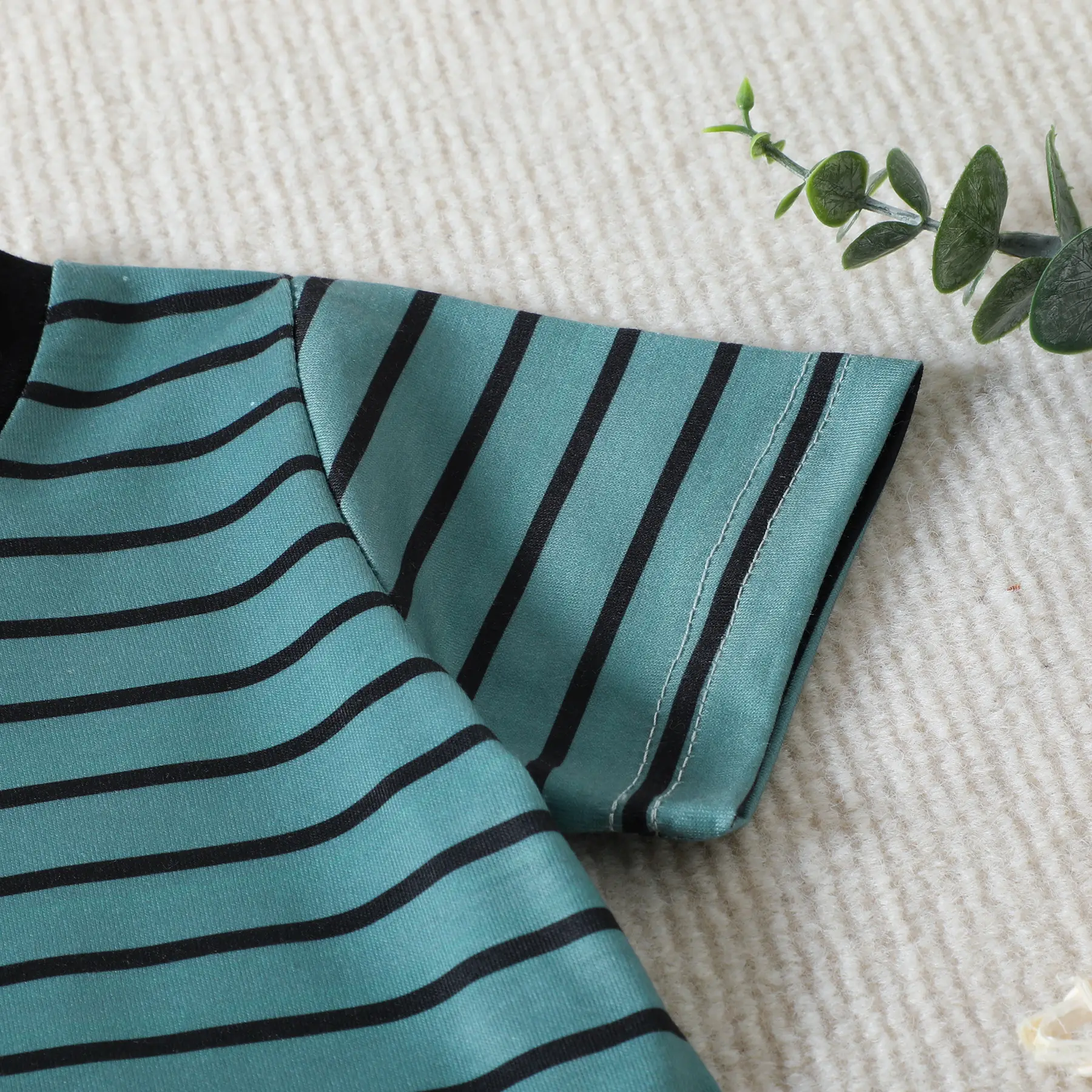 2023 Summer Baby Men Striped Shorts T-Shirt Set — feature 6