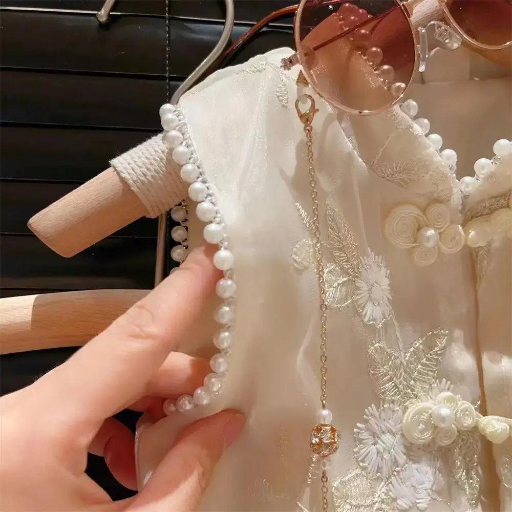New Girls Beaded Shorts Set 2025 Summer - Image 3