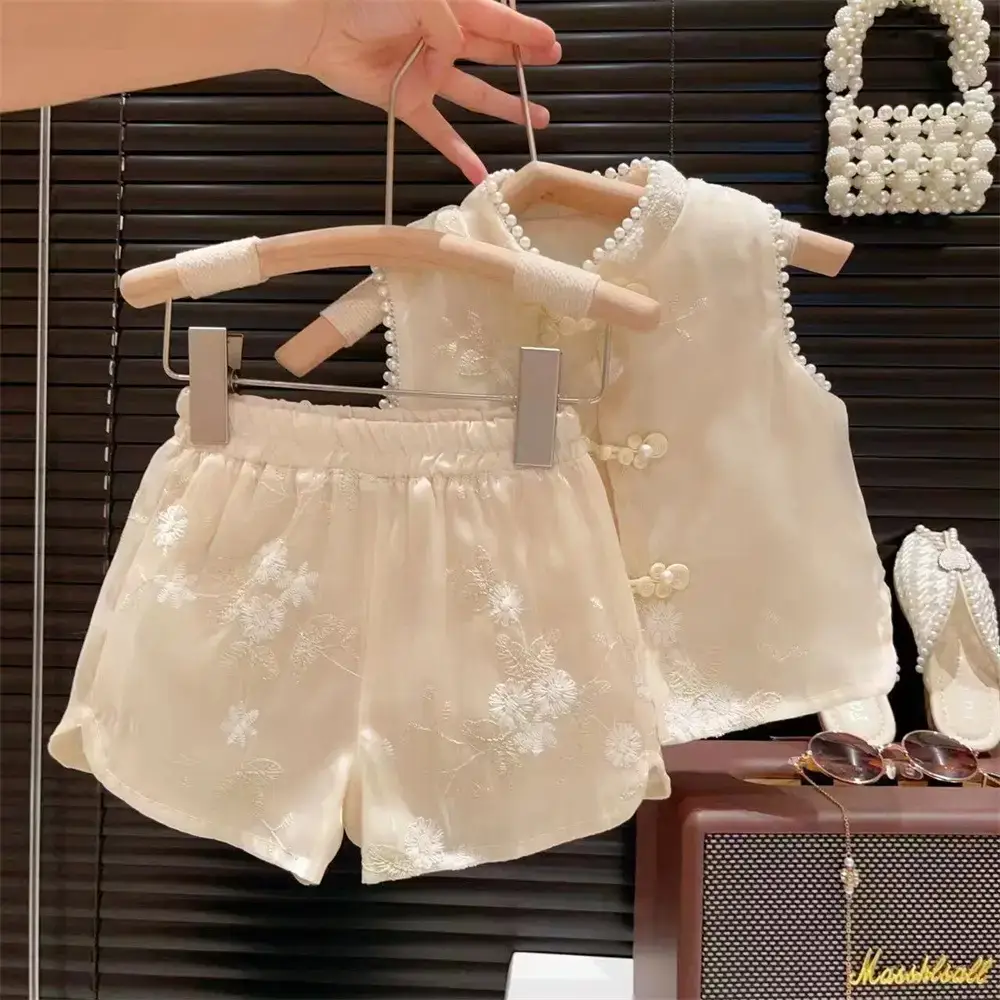 New Girls Beaded Shorts Set 2025 Summer — feature 13