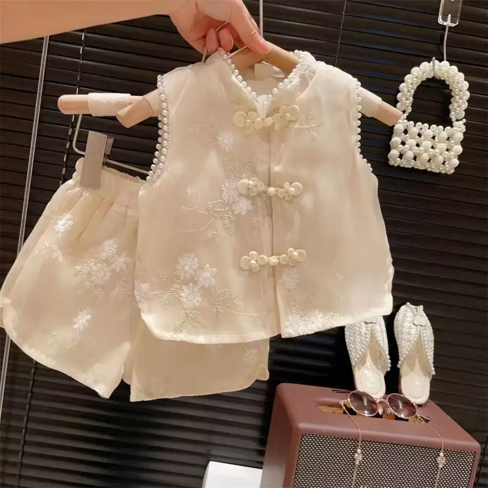 New Girls Beaded Shorts Set 2025 Summer — feature 2