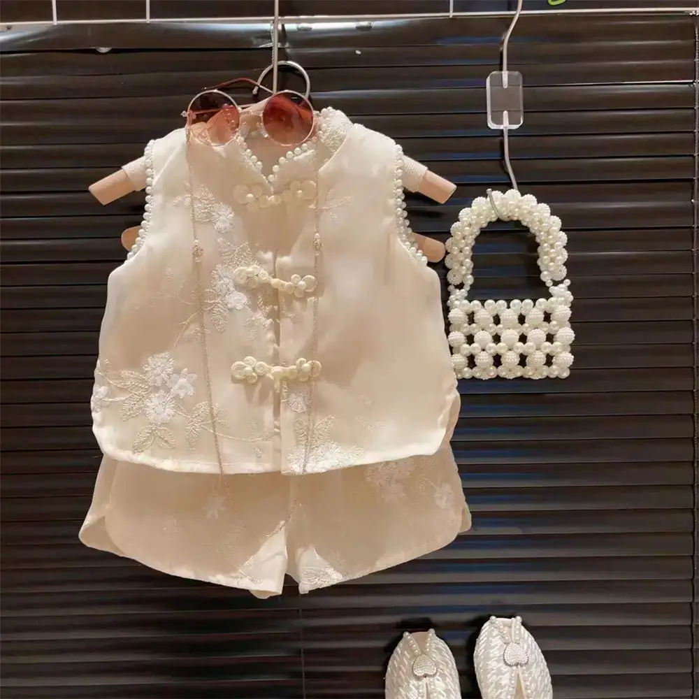 New Girls Beaded Shorts Set 2025 Summer — feature 3