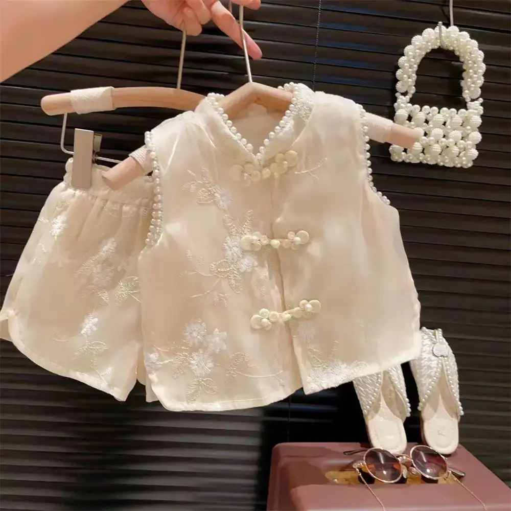 New Girls Beaded Shorts Set 2025 Summer — feature 4