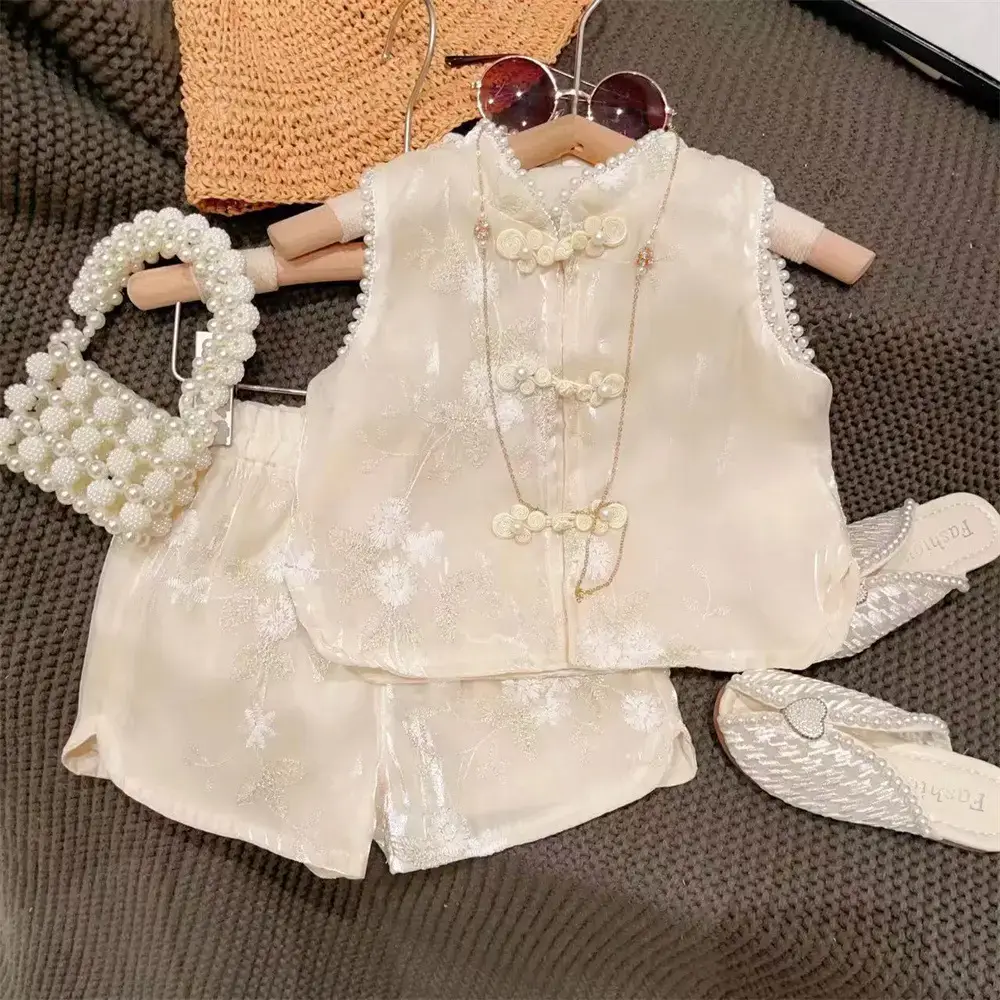 New Girls Beaded Shorts Set 2025 Summer — feature 6