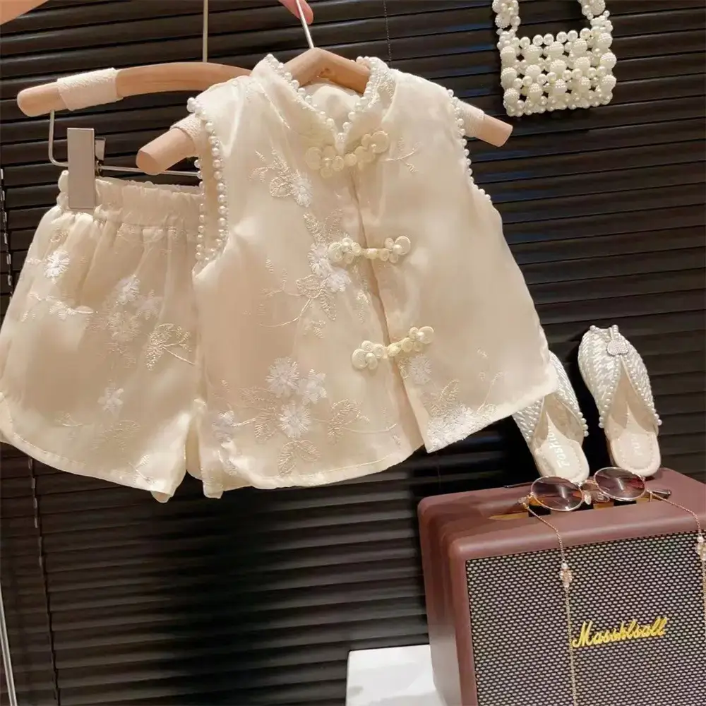 New Girls Beaded Shorts Set 2025 Summer — feature 7