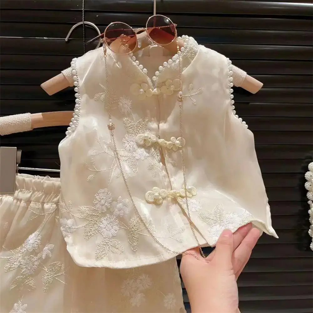 New Girls Beaded Shorts Set 2025 Summer — feature 8