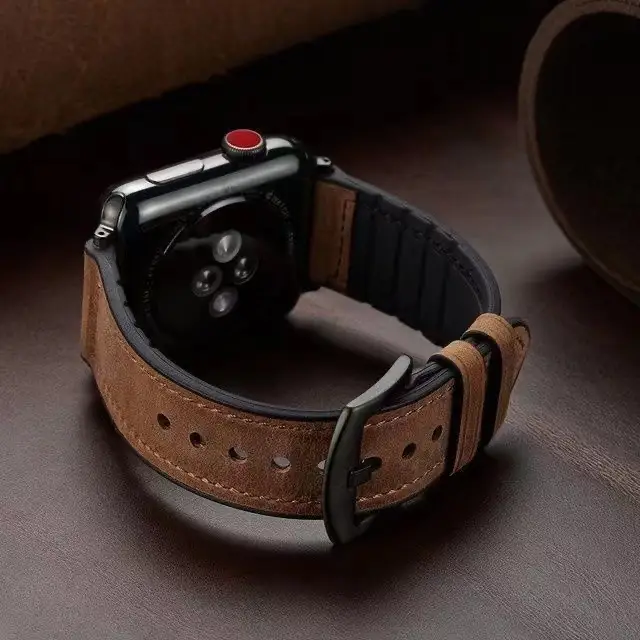 Apple Watch 6543 Gen Band Silicone Leather Strap Brown