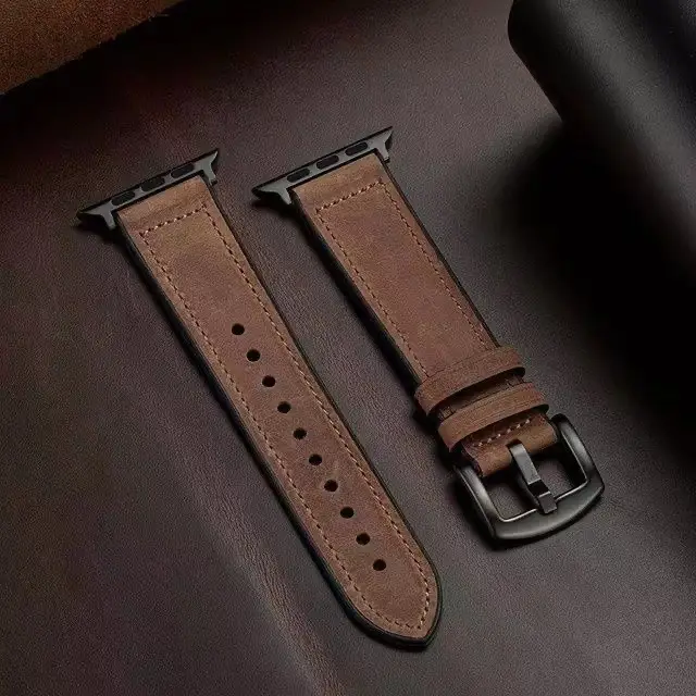 Apple Watch 6543 Gen Band Silicone Leather Strap Brown