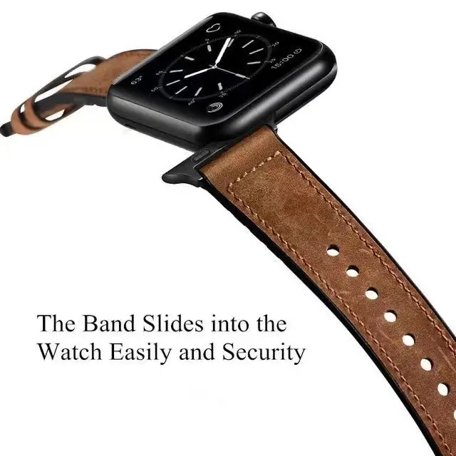 Apple Watch 6543 Gen Band Silicone Leather Strap Brown