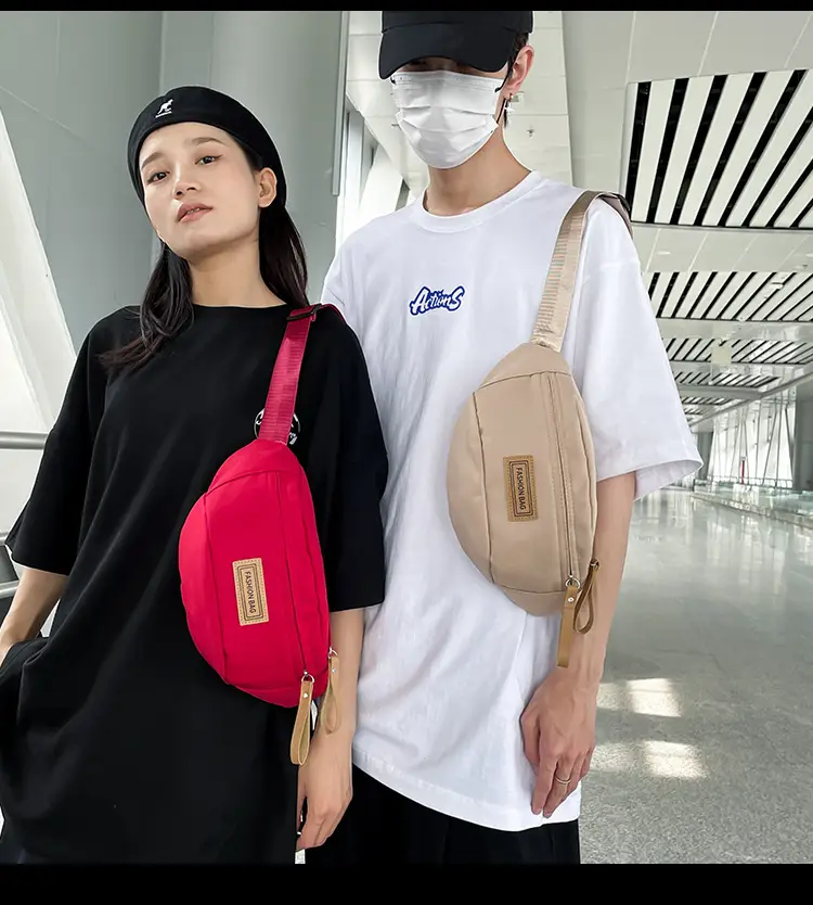 Trendy Boys Chest Bag White Black Casual Sports Running — feature 11