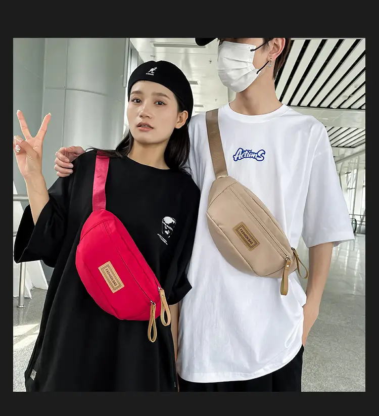 Trendy Boys Chest Bag White Black Casual Sports Running — feature 12