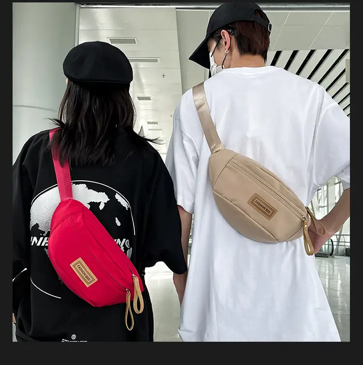 Trendy Boys Chest Bag White Black Casual Sports Running — feature 13