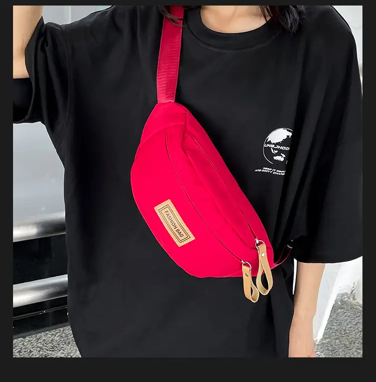 Trendy Boys Chest Bag White Black Casual Sports Running — feature 16