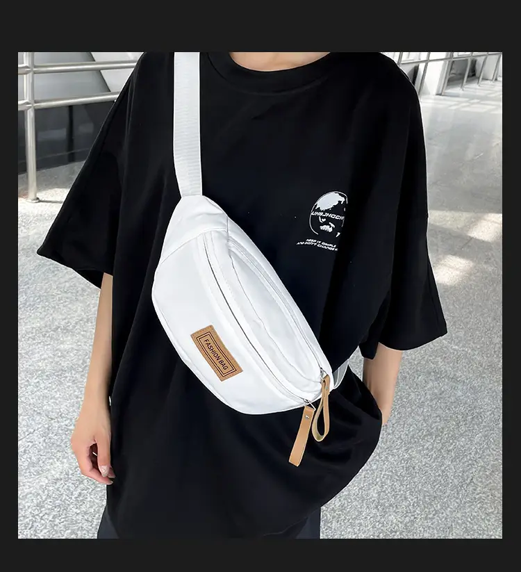 Trendy Boys Chest Bag White Black Casual Sports Running — feature 19