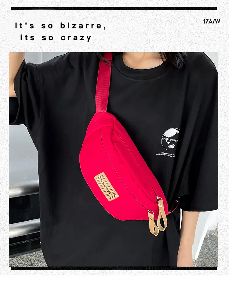 Trendy Boys Chest Bag White Black Casual Sports Running — feature 2
