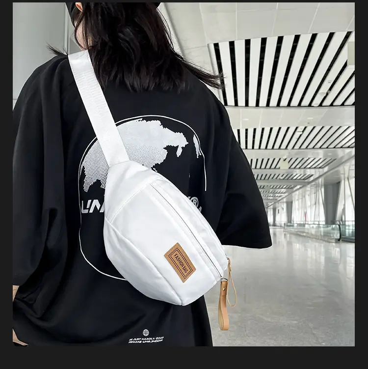 Trendy Boys Chest Bag White Black Casual Sports Running — feature 22
