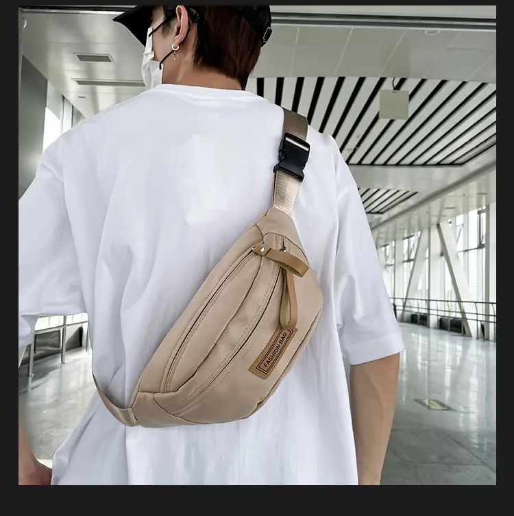 Trendy Boys Chest Bag White Black Casual Sports Running — feature 23