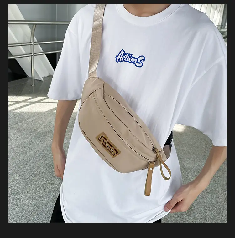 Trendy Boys Chest Bag White Black Casual Sports Running — feature 24