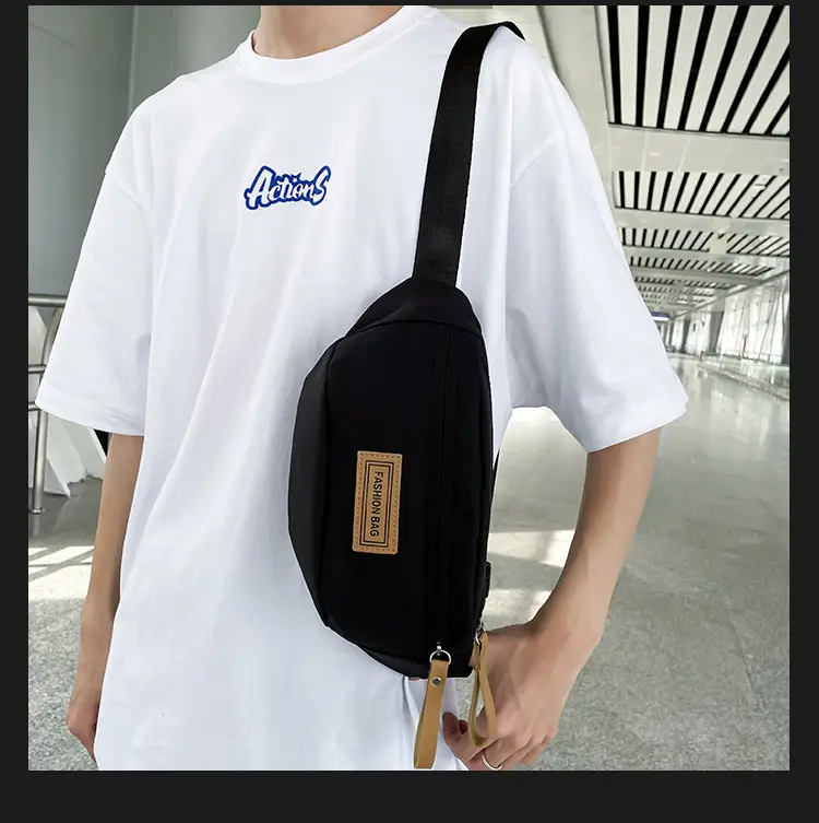 Trendy Boys Chest Bag White Black Casual Sports Running — feature 25