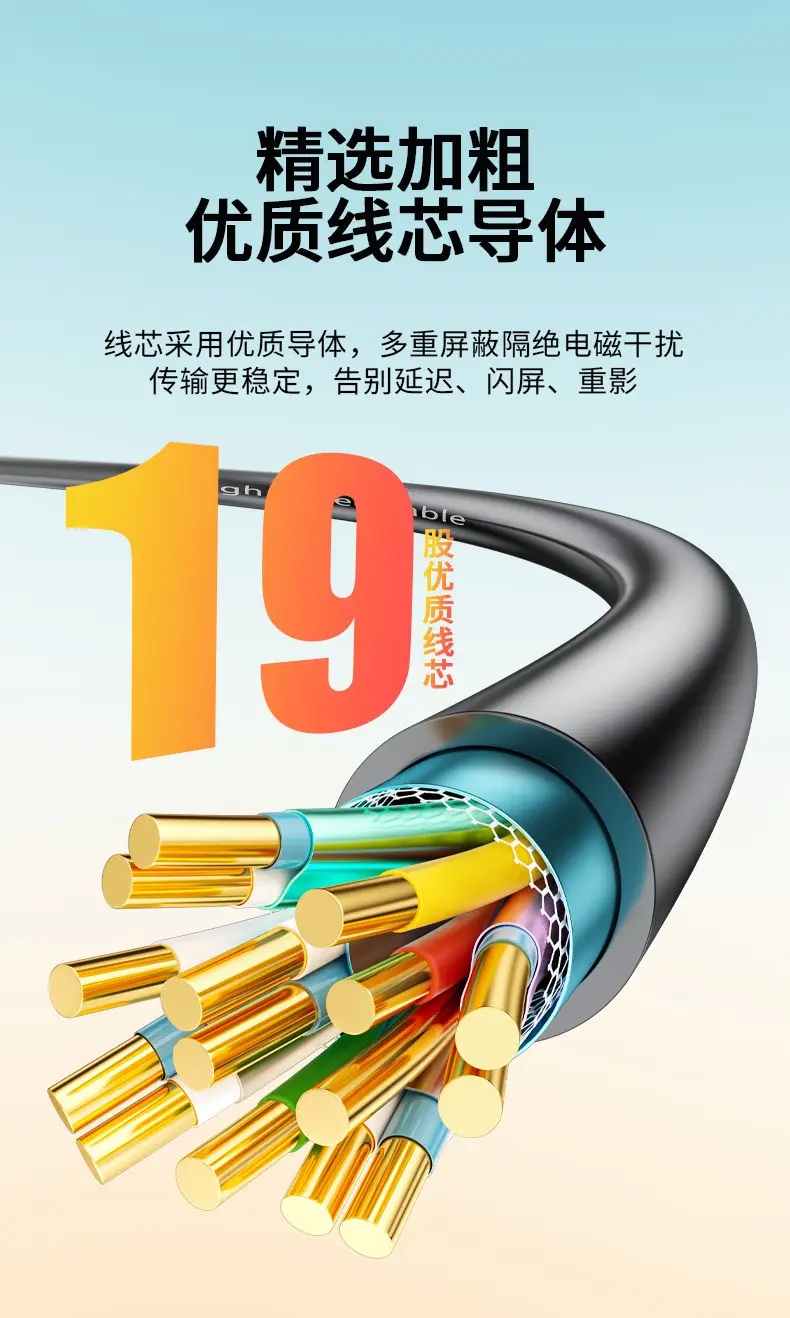 Jinghua 4K HDMI Cable 19+1 Set-Top Box Projector — feature 11