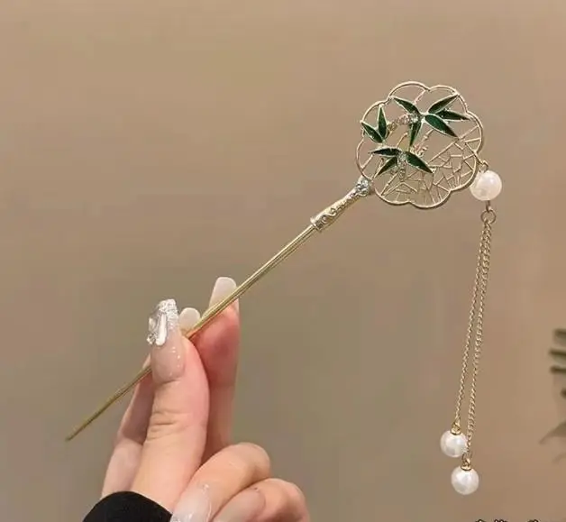 1# round fan-bamboo leaf hairpin
