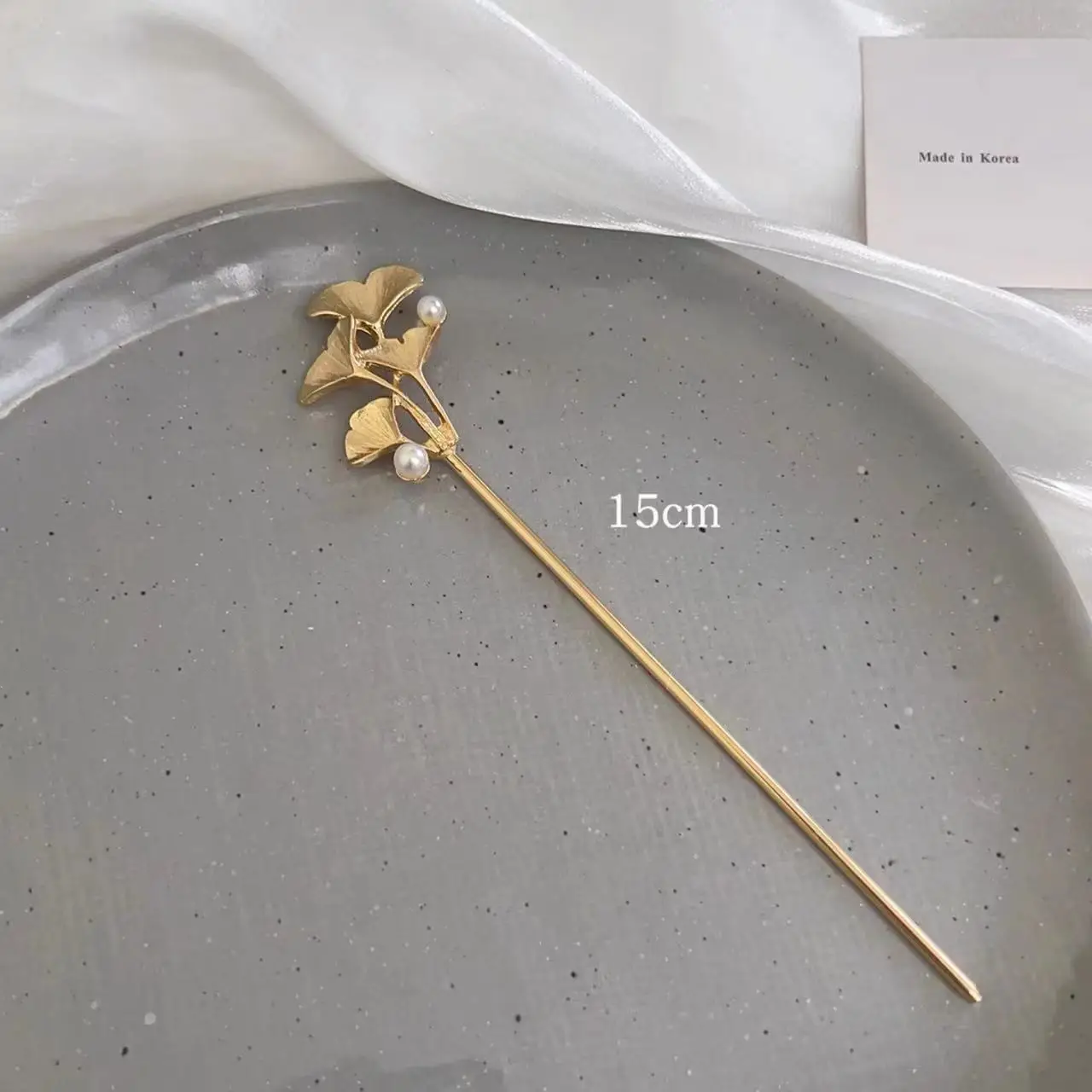 Gold apricot hairpin