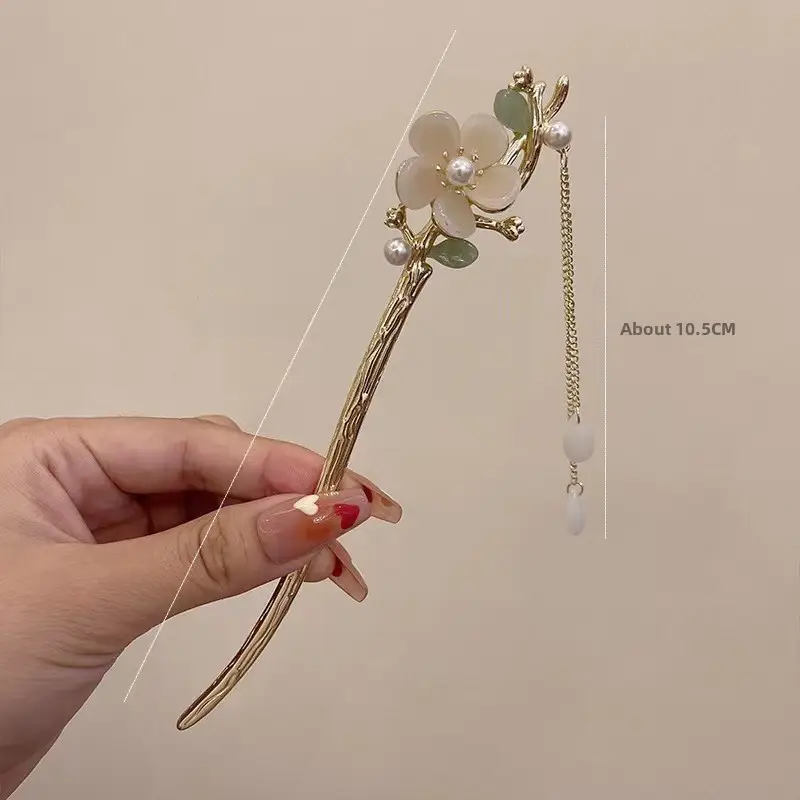 Lily Flower Hairpin with Pearl Drop Antique Design - Image 29