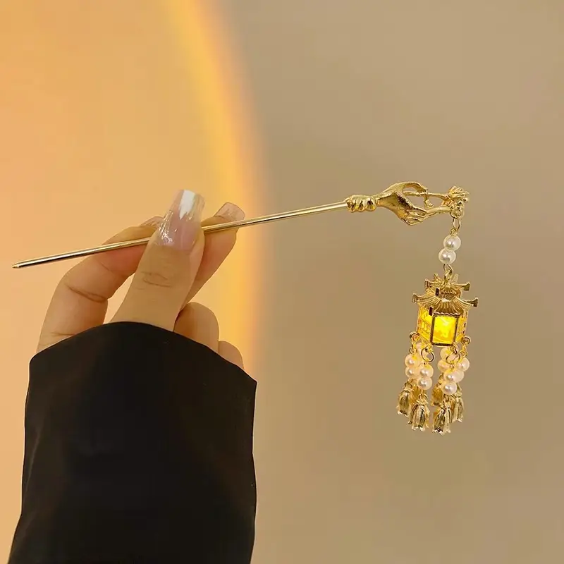 Lily Flower Hairpin with Pearl Drop Antique Design - Image 37