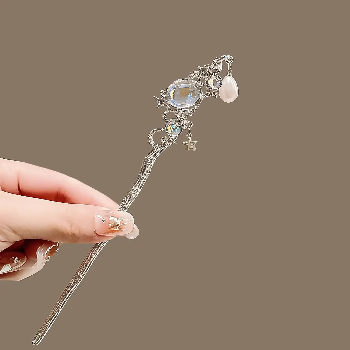 Lily Flower Hairpin with Pearl Drop Antique Design - Image 38