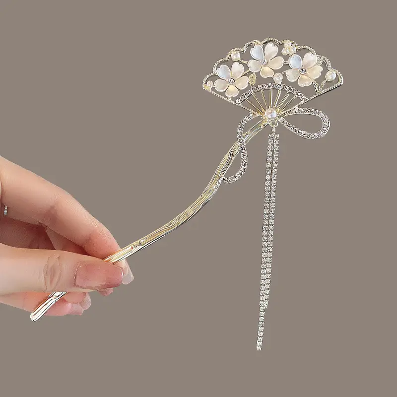 Lily Flower Hairpin with Pearl Drop Antique Design - Image 39