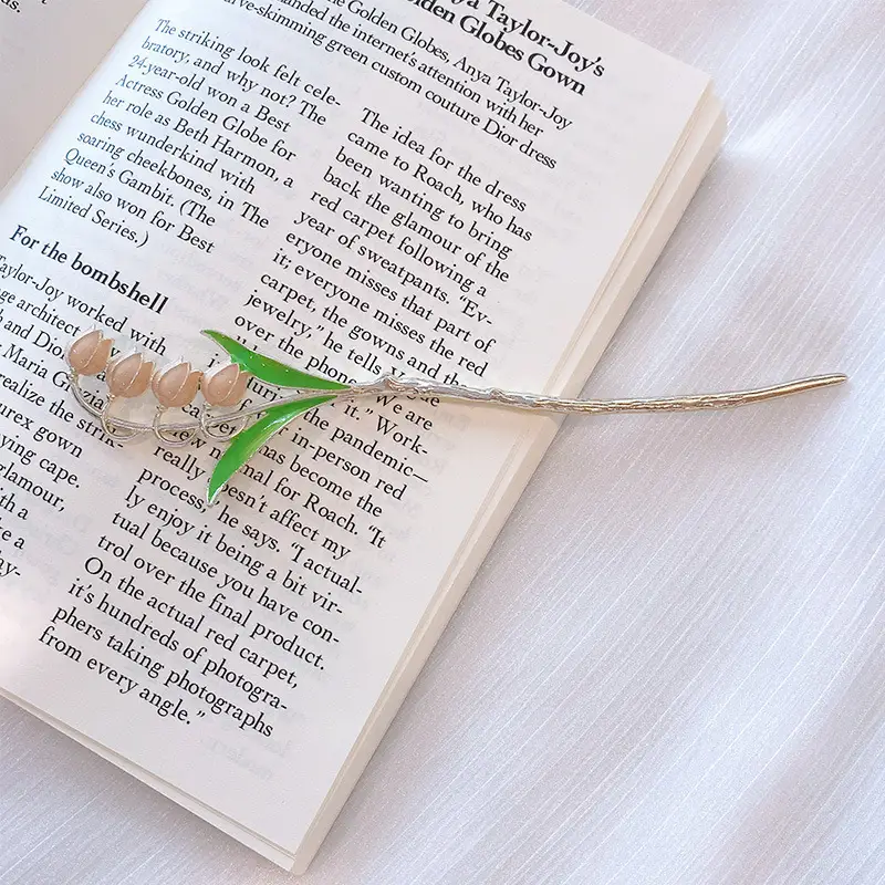 Lily Flower Hairpin with Pearl Drop Antique Design - Image 43