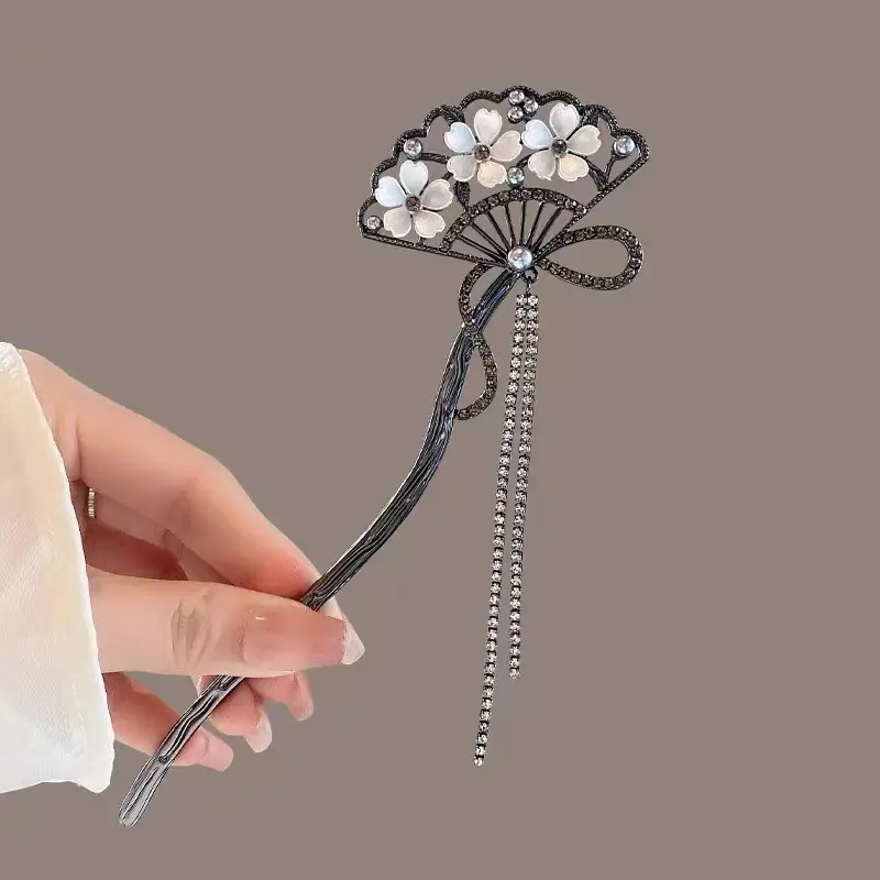 Lily Flower Hairpin with Pearl Drop Antique Design - Image 44