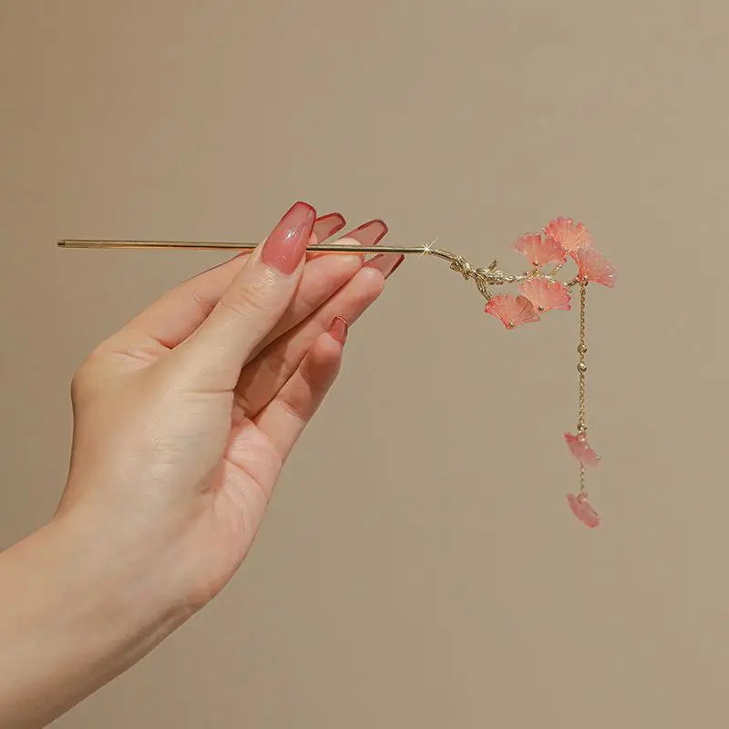 Lily Flower Hairpin with Pearl Drop Antique Design - Image 50