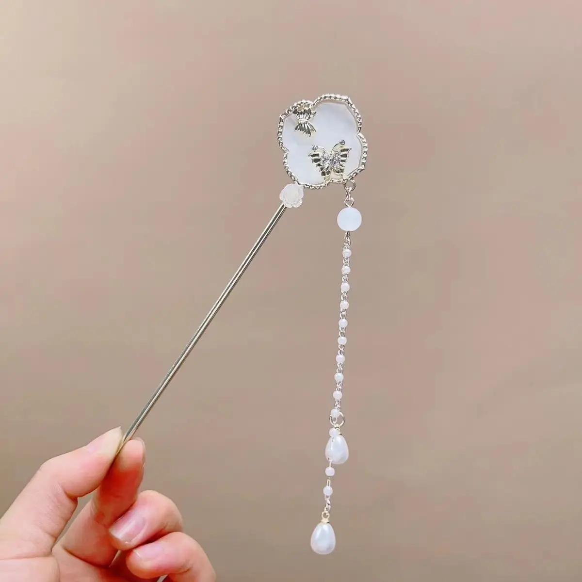 Lily Flower Hairpin with Pearl Drop Antique Design - Image 52